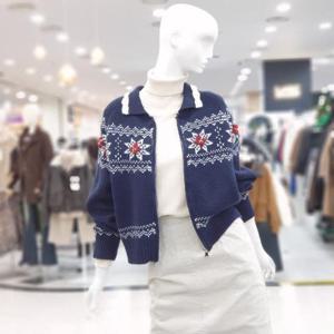 abfz sh06 스노우 플라워 집업 니트 SLBZZ1Y31A