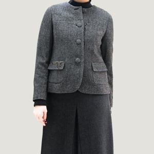 [비꼴리끄]울 헤링본 노카라 자켓 B254WJ3050