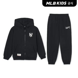 [MLB키즈 공식]26SS 스포티브 베이직 후드 집업 세트 NY (Black) 7AS2B0461-50BKS