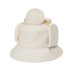 [핑]여성 퍼방울 귀달이 버킷햇 121E4CP051_IV_IC