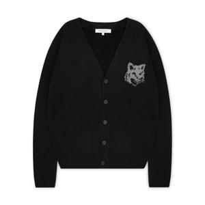메종키츠네 남성 폭스 헤드 블랙 가디건 PM00509KM0329 0391