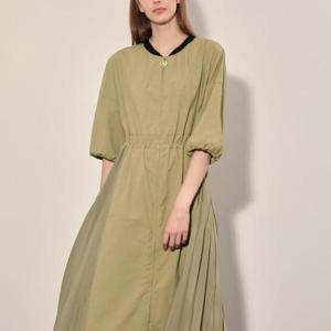 올리비아로렌 HC14 플리츠 배색 지퍼 원피스 VOCOA4F7351