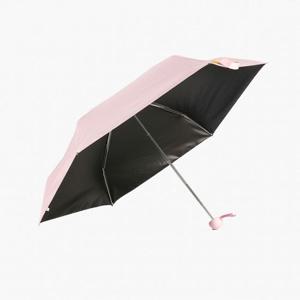 핑크 UV차단 5단 접이식 수동 암막 우산 겸 양산