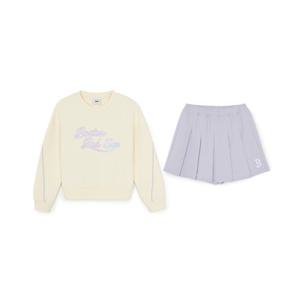 MLB 키즈 스포티브 애슬레저 카라 맨투맨세트(여아)  (7FS2A0361-43NBL)