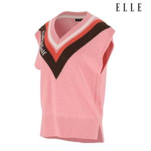 엘르골프 세이브존01 여성 브이넥 컬러배색 오버핏 조끼 6J63101 400