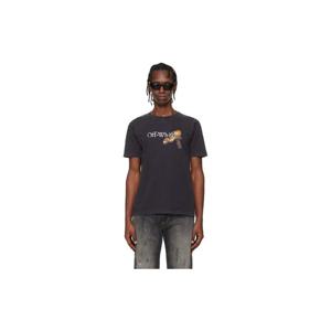 26 SS 오프화이트 남성 블랙 큐피드 애로우 슬림 티셔츠 252607M213039