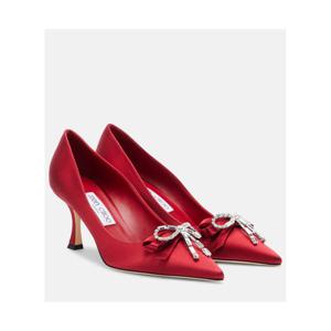 지미추 Auria 70 임벨리시드 새틴 펌프스 P01125040