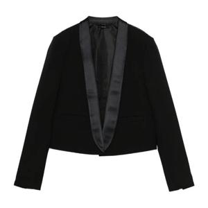 톰포드 바이컬러 숄 칼라 크롭 턱시도 재킷 GI3066 FAX1667 NEH