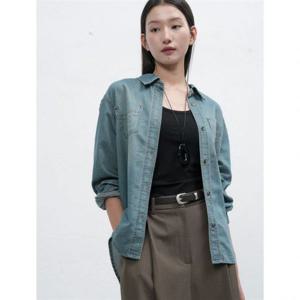 제너럴아이디어 워시드 데님 셔츠 [LIGHT BLUE] WBE3L03511 383581