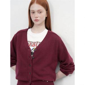 제너럴아이디어 새들 숄더 세미 루즈 가디건 [BURGUNDY] WBE3L04505 383699