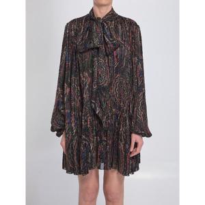 25FW 생로랑 생로랑 lavalliere Semi Sheer 드레스 In Paisley Lurex 실크 Clothing 832871Y4K431052 TP572005238