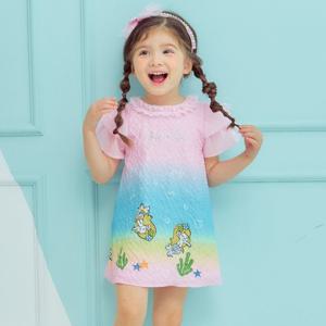 [프렌치캣(백)]PK 인어 전판 나염 원피스 Q52DCO170