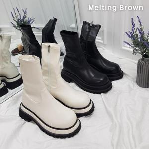 [로즈블로썸][멜팅브라운] 여성 데일리 부츠 스판 워커 부츠 5cm