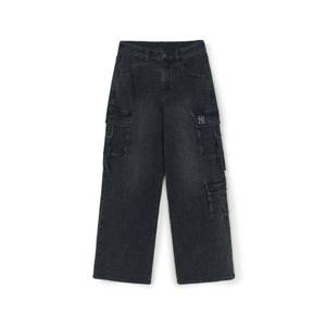 엠엘비 여성 베이직 스몰로고 멀티카고 메가 와이드 데님팬츠 3FDPB0554-50BKS 346109