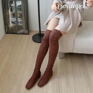 [디자이어로즈][디자이어로즈] 여성 스웨이드 로우굽 스판 부츠