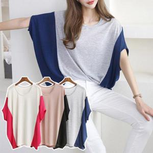 [강물처럼]위쉬몰 IL 사선배색가오리반팔티(E028H504) 빅사이즈