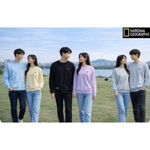 내셔널지오그래픽 N231USW010 남녀공용 폴하스 스몰로고 맨투맨 393933