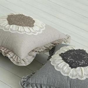 아트박스/러그랜드 플라워레이스 면 쿠션 (솜포함) - 2color