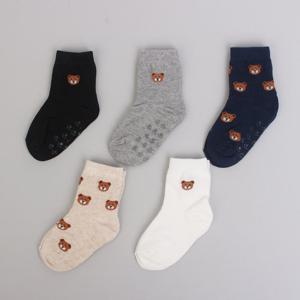 키즈노리]도트베어 아동양말 5족/유아/아기/어린이선물/돌답례품