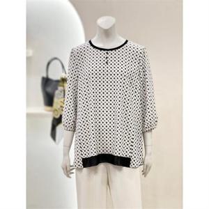 벨리시앙 세이브존01 BL3233 쉬폰 프린트블라우스 배색 (2color)