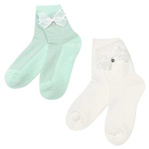 [핑골프]여성 리본 장식 중목 양말 (121E1SC054)