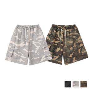 남자 밀리터리 밴딩 카고 하프팬츠 DS-PTH-Q389-먹색