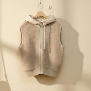 여성용 퍼 캐쥬얼 집업 후디 베스트