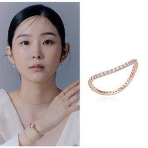 로이드 360도 큐빅 물결 10K Gold 반지 LRT20034T