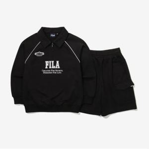 [휠라키즈] 카라 반집업 셋업 (FK2FSG1202M_BLK)