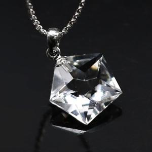 백수정 원석 행운 실버 펜던트