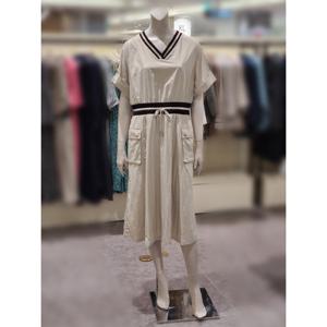 [트리아나] 소고 이중배색 브이넥롱원피스AK2PA01