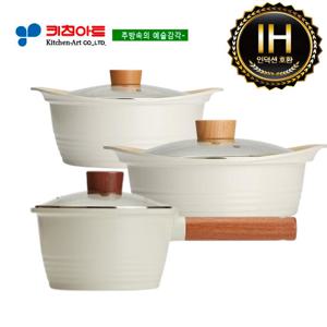 키친아트 베이직(IH) 인덕션세라믹냄비 3종(A)SET(18+20+22전)