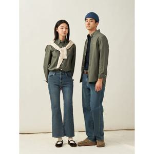 [빈폴멘] [Essential] 남녀공용 옥스퍼드 솔리드 셔츠 - 카키 (BC5164E05H)