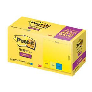3M 포스트잇 노트(654SSN-15A 대용량팩 76X76mm) 접착식메모지 접착메모지 접착식메모 점착메모 점착메모지