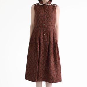 [비꼴리끄]프린트 둥근카라 민소매 원피스 B252WO1080