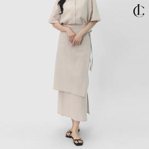 엘케이트 여자 롱치마 마 랩 린넨 여름 스커트 LFLP004