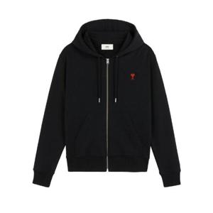 아미 스몰 하트 로고 후드 집업 블랙   21FW A21HJ006-730-001