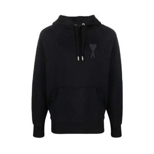 아미 톤온톤 하트 로고 후드 블랙   22SS E22USW202-747-001