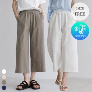 어썸 썸머린넨 8부 와이드 밴딩 팬츠_264651