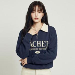 [택가 99000원][2026 재진행]샐리 카라배색집업레터링맨투맨_I5C-CTS003