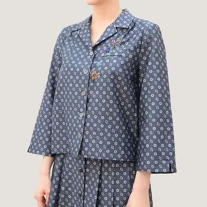 [비꼴리끄(여성)]코튼 새틴 프린트 블라우스 B254WB2010