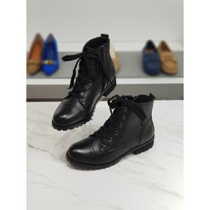 한슈 세이브존03 가죽 싸인 워커 플랫 부츠 3cm AGHS374100lcA