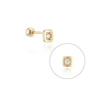 [로이드] 스퀘어 포인트 베젤 14K 피어싱 LPFP1032G