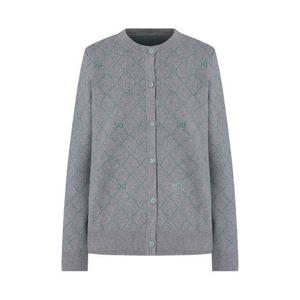 [크로커다일 레이디]자가드 라운드 넥 가디건 CLEWSW303