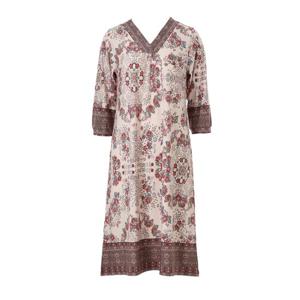 폴리 기모 꽃보더나염 홈웨어 원피스[VEV3985L]