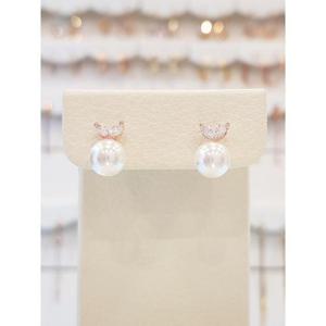 볼라레 세이브존01 미니멀 진주 은침 큐빅 귀걸이 spe790