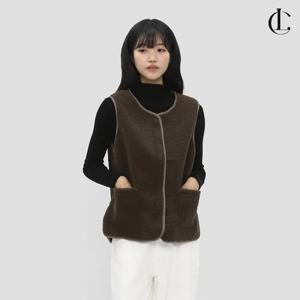 엘케이트 여자 겨울 플리스 사무실 베이직 양털 기모 방한 지퍼 조끼 LOSC024