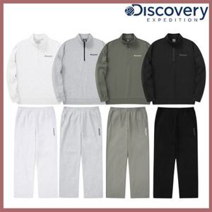 [백화점]디스커버리 24FW 이월/할인 세미오버핏 남성 니트 에센셜 반집업 트레이닝 맨투맨/스트레이트핏 팬츠 트레이닝 세트 DXTR30044,DMTP29044-GSAN