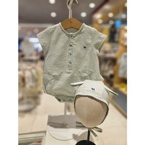 블루독베이비[hu] 26SS여름신상 GN)스타포켓세트바디수트 46370-040-05 우주복 반팔수트 슈트 보넷 내의