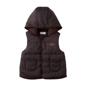M밍크뮤D 26SS (BR)체크후드패딩베스트 조끼 (3611413101)